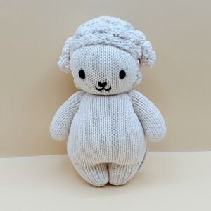 Cuddle + Kind Baby Lamb Sheep Plush Knitted 7" Mini  Stuffed Animal Toy
